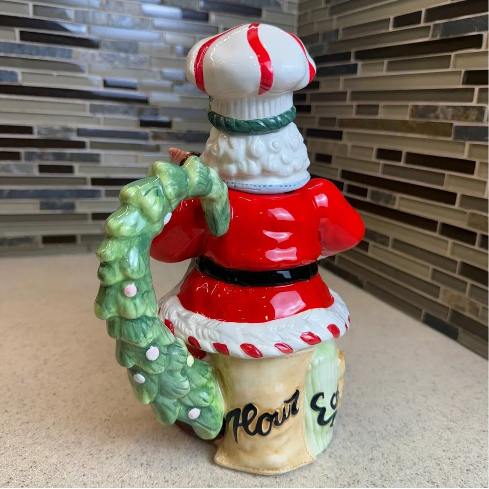 Black Chef Santa Ceramic Teapot 30oz Gingerbread Real Estate Christmas Novelty